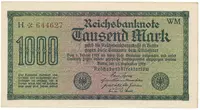 Německo, 1000 Mark 1922, vod. Mäander, hnědé 6-místné číslo, Ro.75i