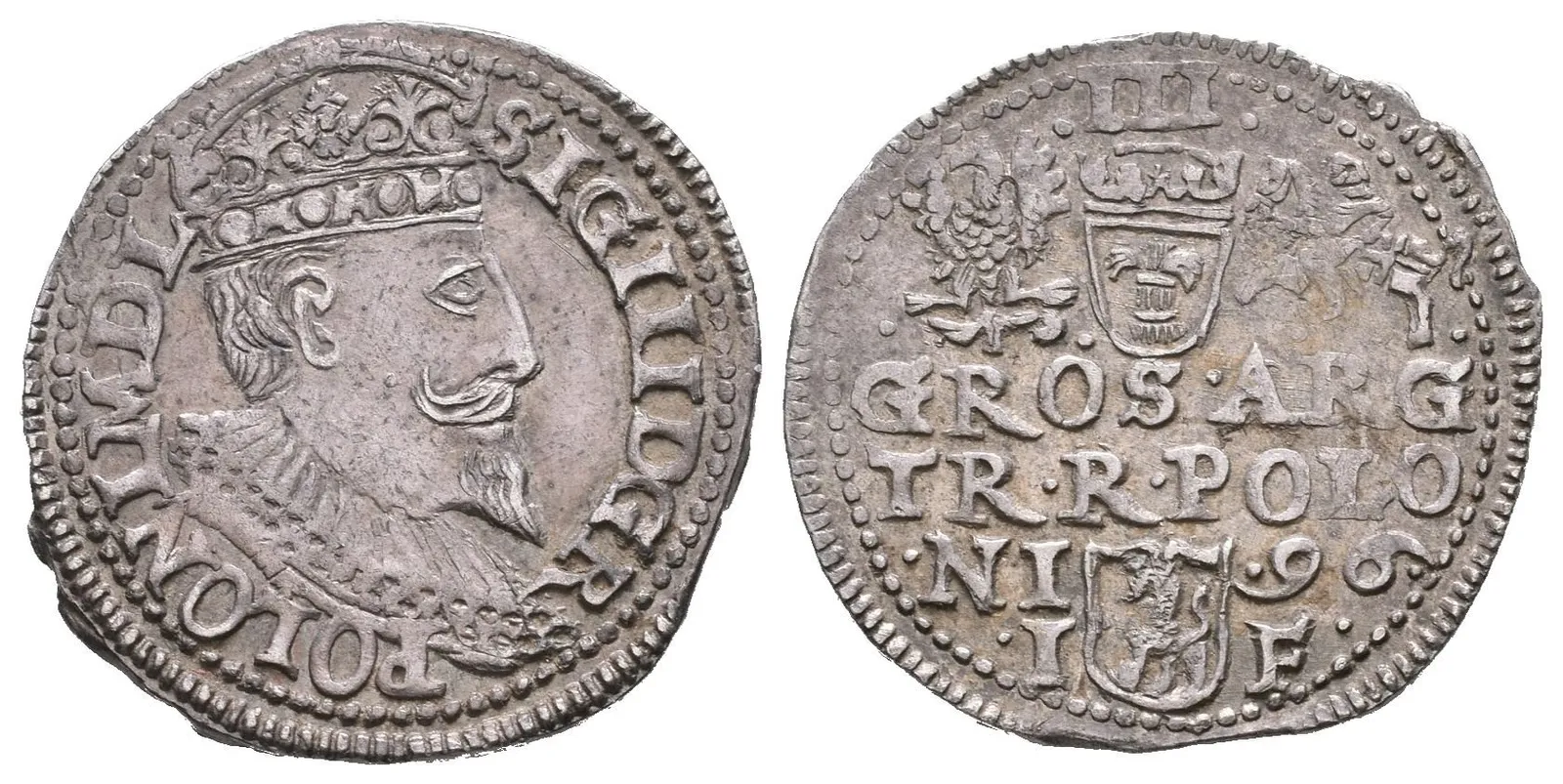 III Groš 1595, Olkusz, pod. Iger O.96.1, pěkná zachovalost, patina, — 1