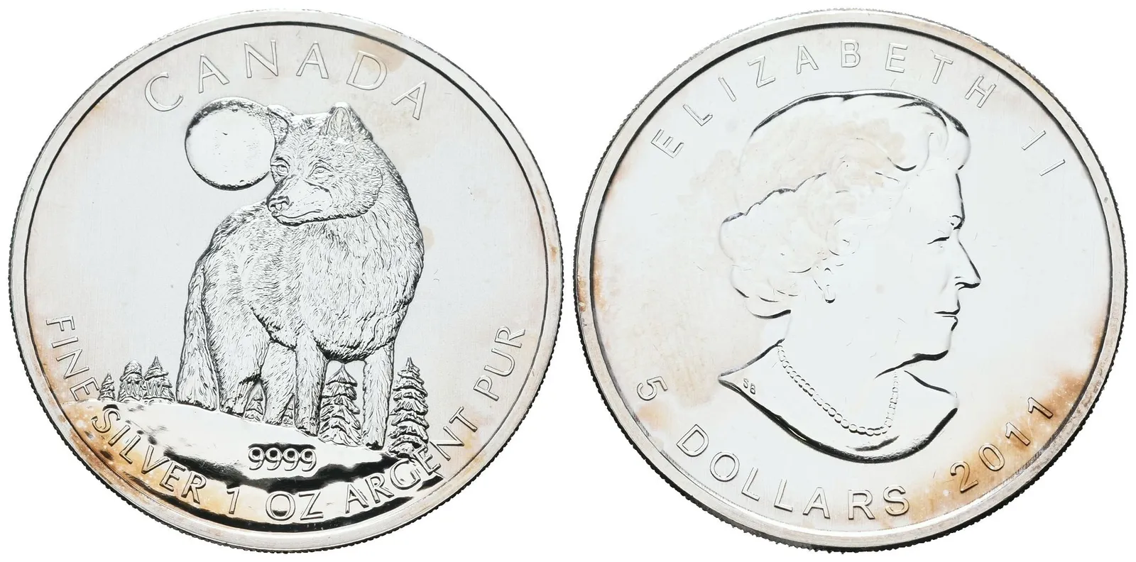 Kanada, 5 Dollars 2011 - Vlk