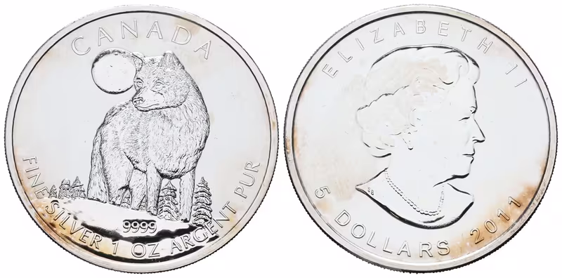 Kanada, 5 Dollars 2011 - Vlk