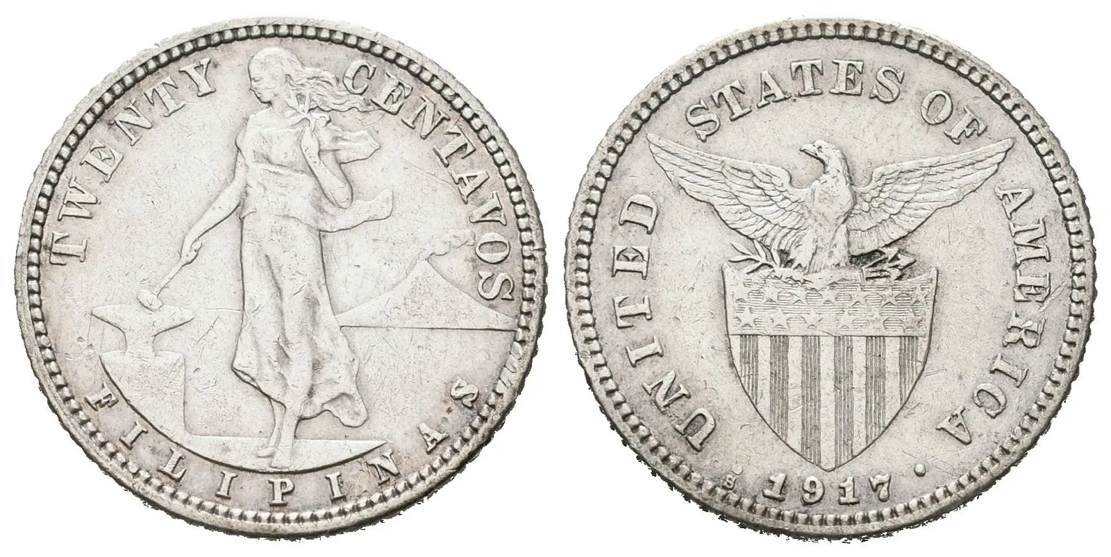 Filipíny, 20 Centavos 1917 S