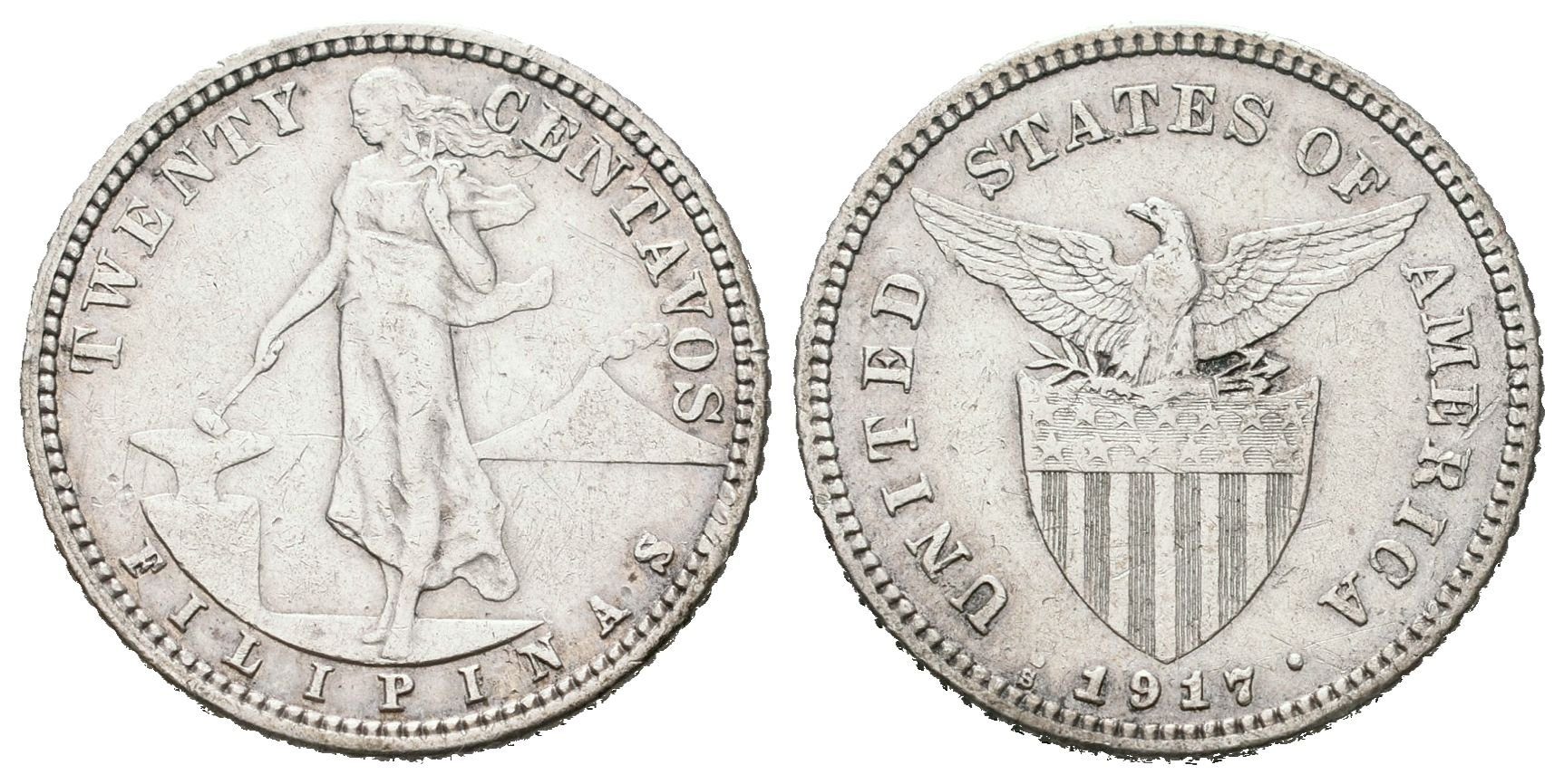 Filipíny, 20 Centavos 1917 S