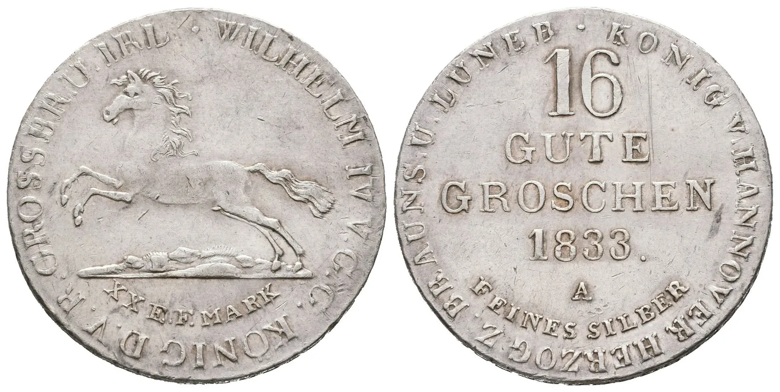Hannover, 16 Grosů 1833 A