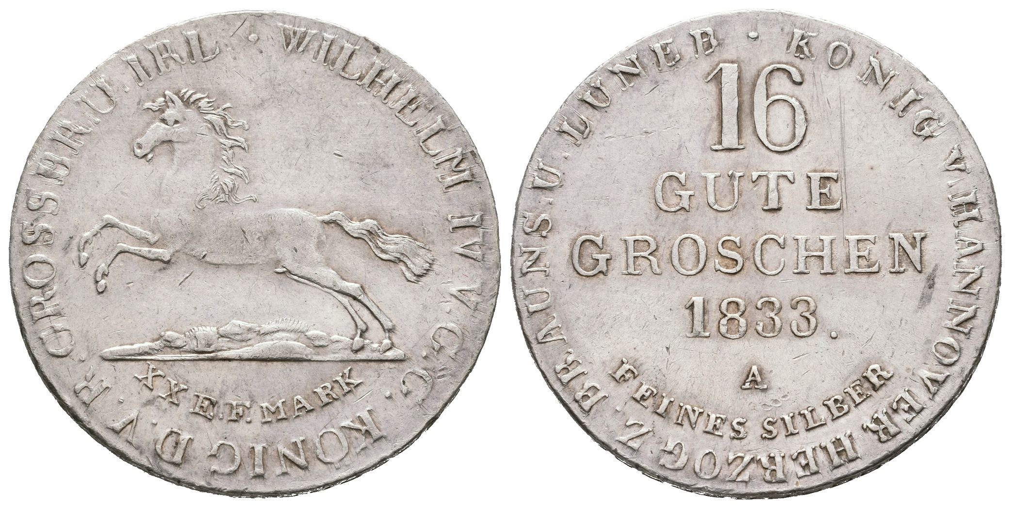Hannover, 16 Grosů 1833 A