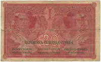 Československo, 20 Koruna 1919, serie P, Hej.10a - fotografie 2