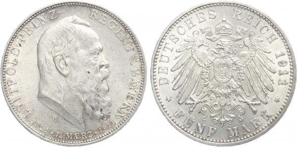 Bavorsko, 5 Marka 1911 D