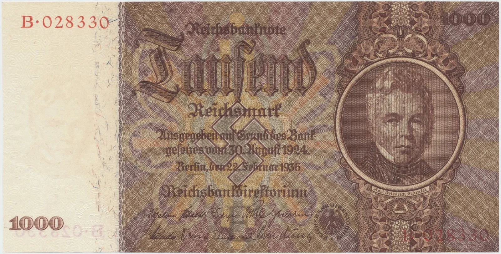 Německo, 1000 Reichsmark 1936, Hej.D10a