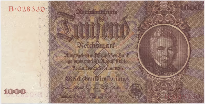 Německo, 1000 Reichsmark 1936, Hej.D10a