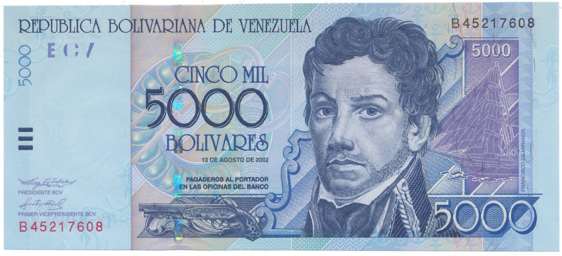 Venezuela, 5000 Bolivares 2002, P.84b