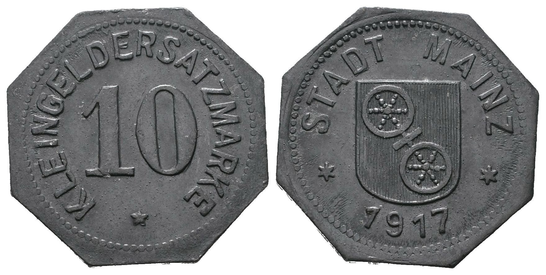 Nouzové ražby, 10 Pfennig 1917 - Mainz