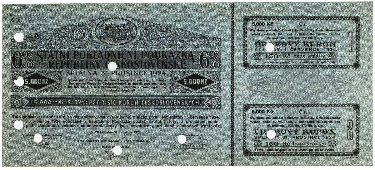 Státní pokladniční poukázky, 1919 - 1939 — 1