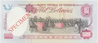 Venezuela, 1000 Bolivares 1992, anulát - SPECIMEN, P.73cs - fotografie 2