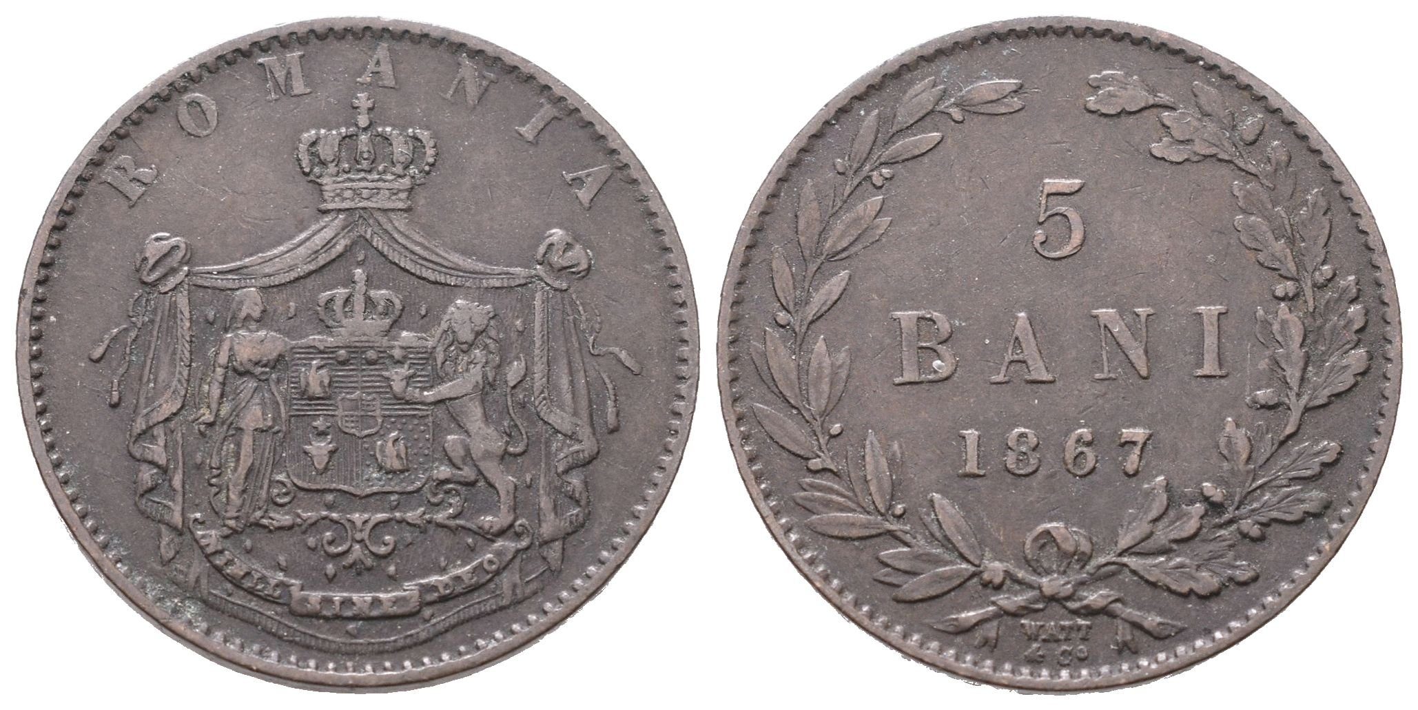 Rumunsko, 5 Bani 1867