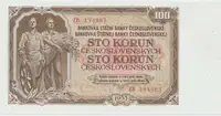 Československo, 100 Koruna 1953, tisk Moskva, náhradní série ZB, Hej.95a2