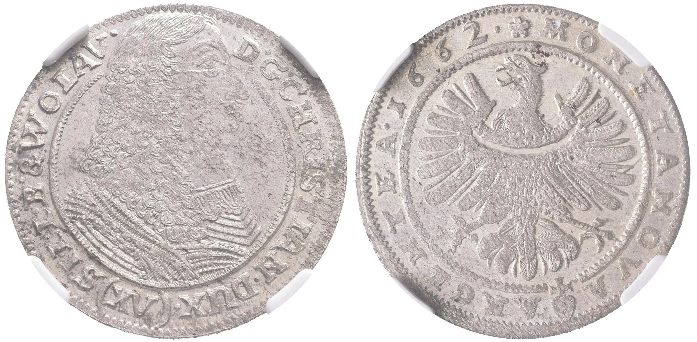 XV Krejcar 1662, Sa.429, Kop.5434, etue NGC, hodnocení MS 62, TOP POP!, — 1