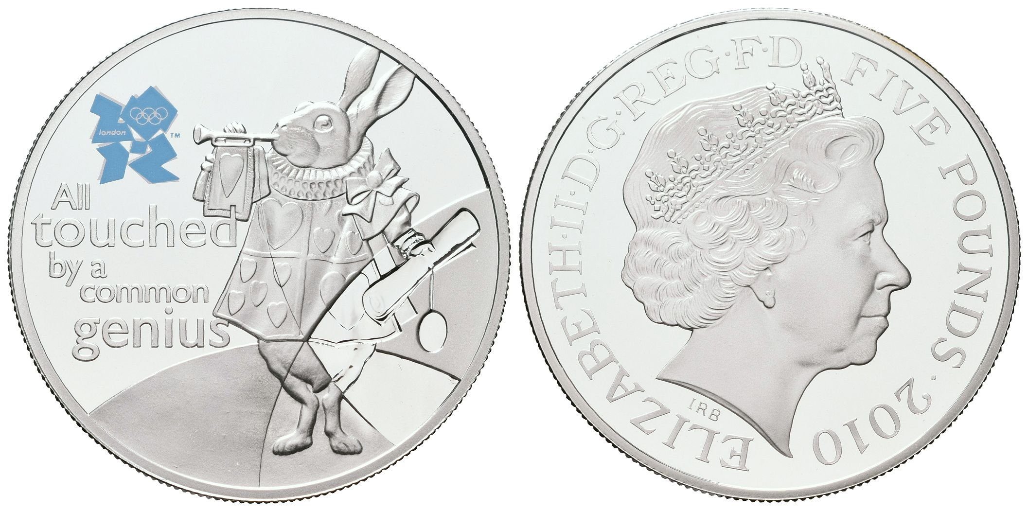 Velká Británie, 5 liber 2010  OH Londýn - Bílý králík