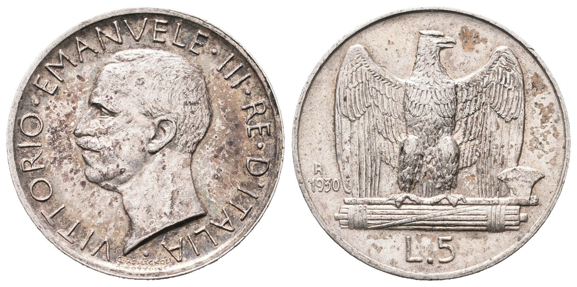 Itálie, 5 Lira 1930 R