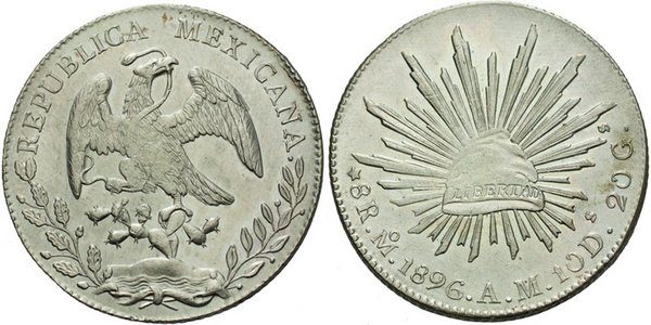 Mexiko, 8 Real 1896 Mo/AM, Mexico City