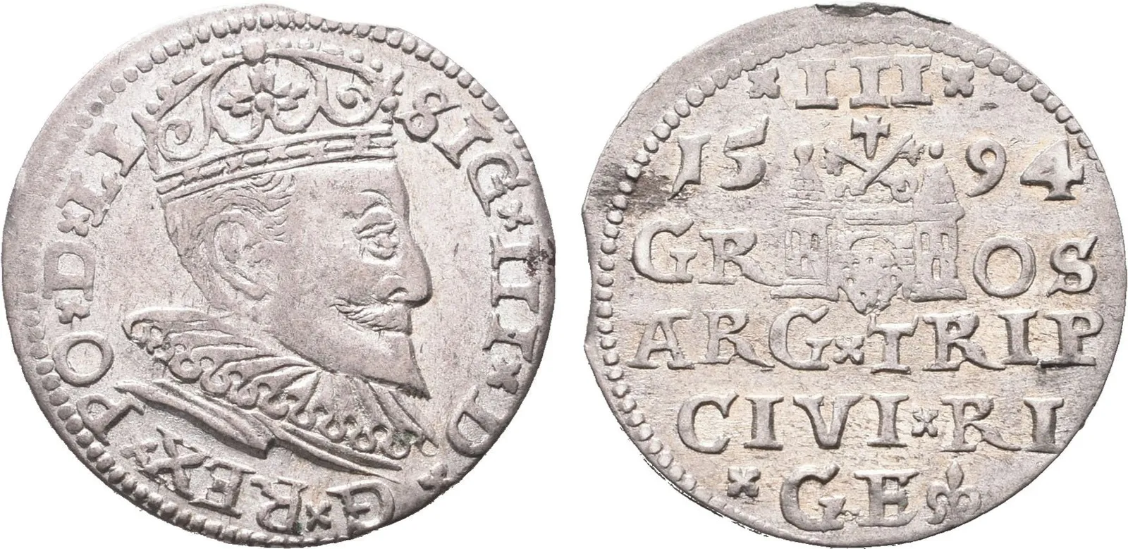 Polsko, III Groš 1594, Riga