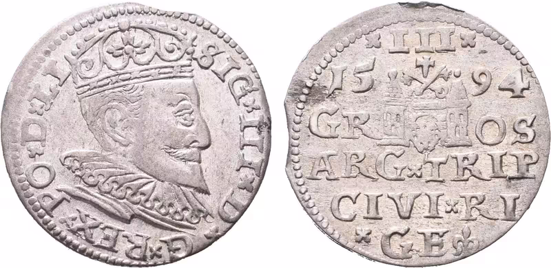 Polsko, III Groš 1594, Riga