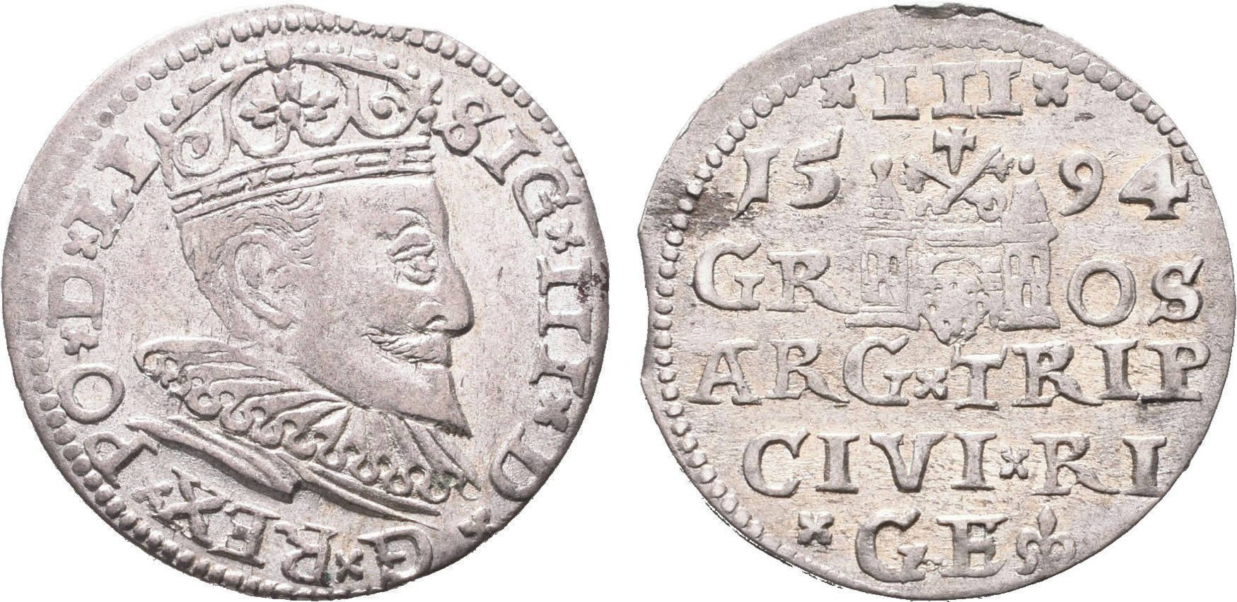 Polsko, III Groš 1594, Riga