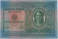 100 Koruna 1912 (1919), kolkovaná, Hej.5a - fotografie 2