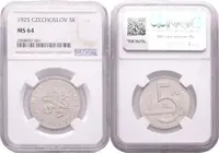 5 Koruna 1925, NGC MS 64