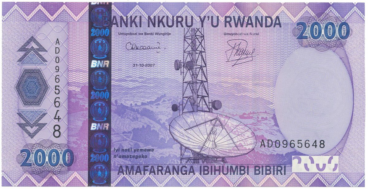 Rwanda, 2000 Francs 2007, P.36a