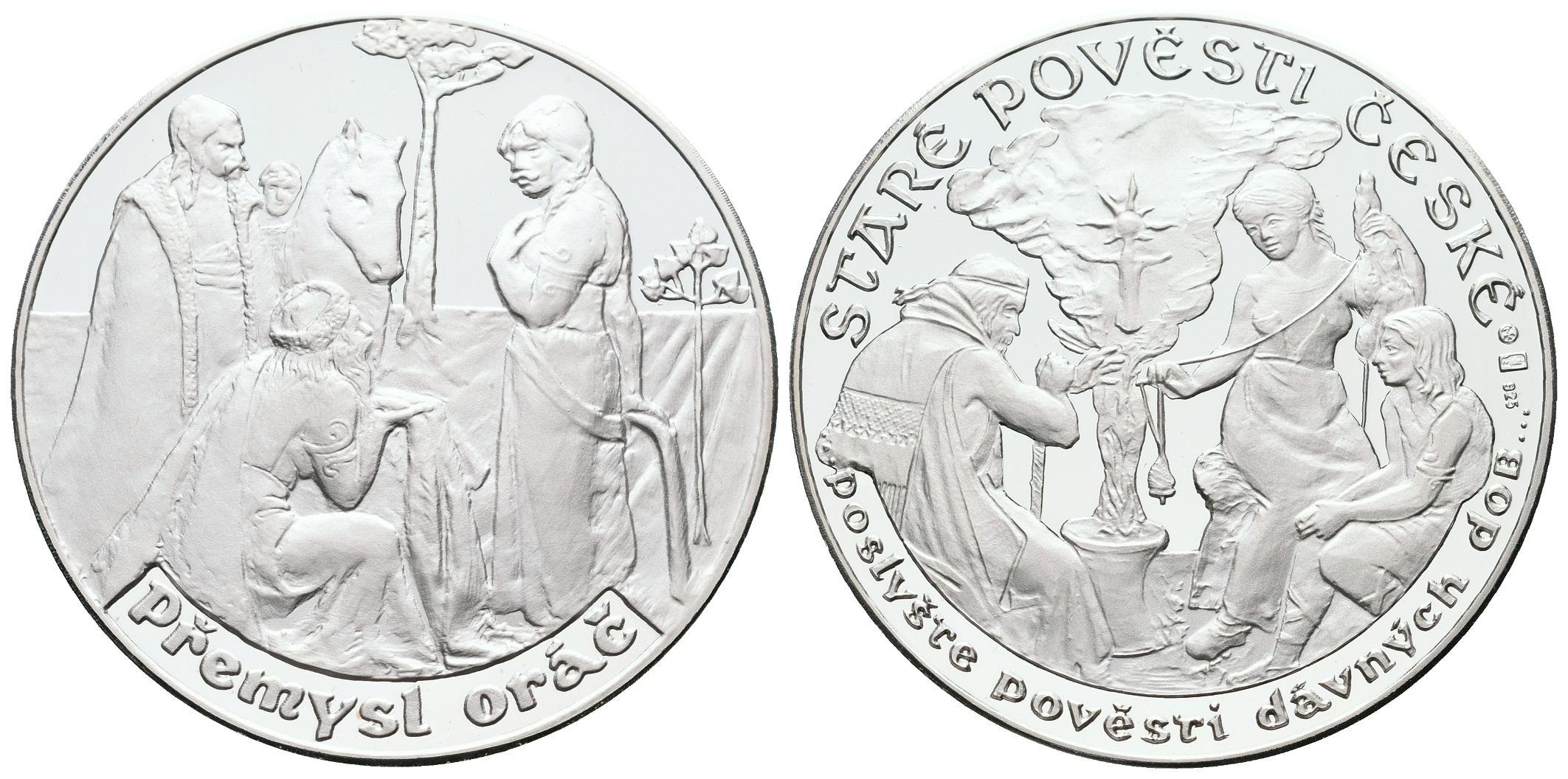 Stříbrná investiční medaile - Staré pověsti české - Přemysl Oráč- Ag 20 g - 925/1000