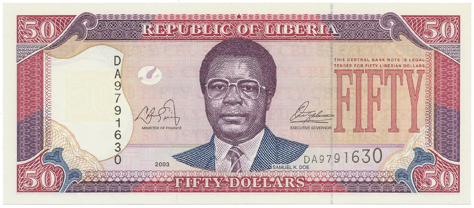 Libérie, 50 Dollars 2003, P.29a
