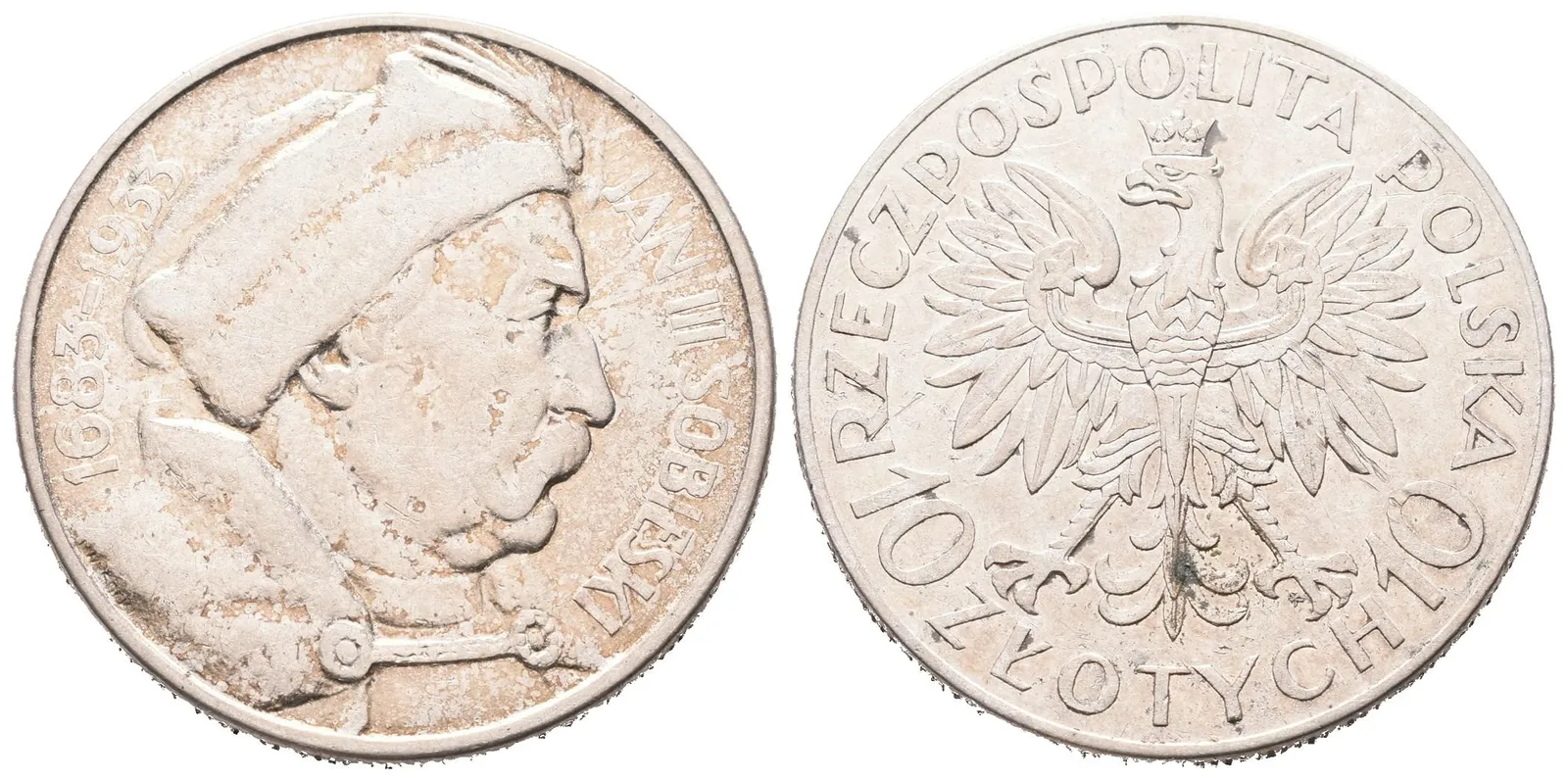 Polsko, 10 Zlotých 1933 - Jan Sobieski