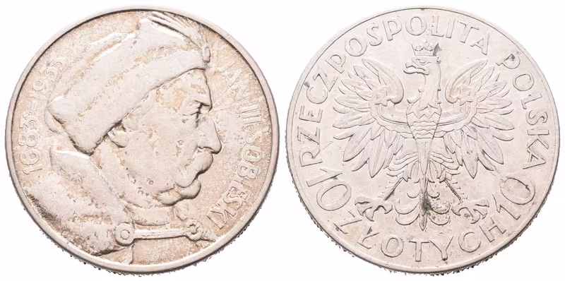 Polsko, 10 Zlotých 1933 - Jan Sobieski