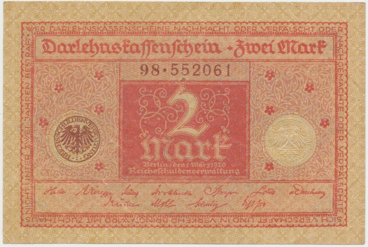 Německo, 2 Mark 1920, Ro.65b