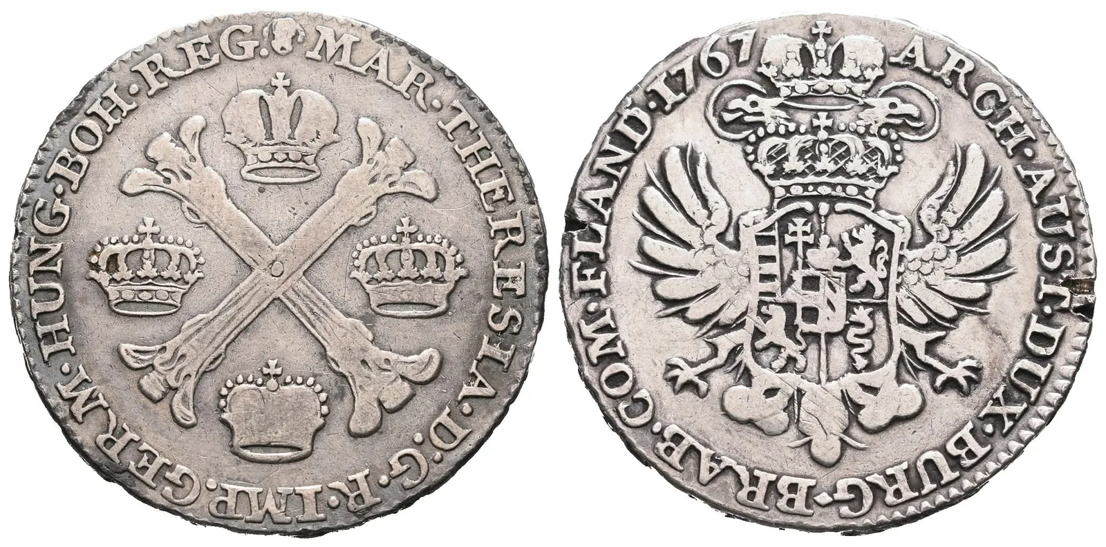 Marie Terezie, 1/2 Tolar křížový 1767, Brusel