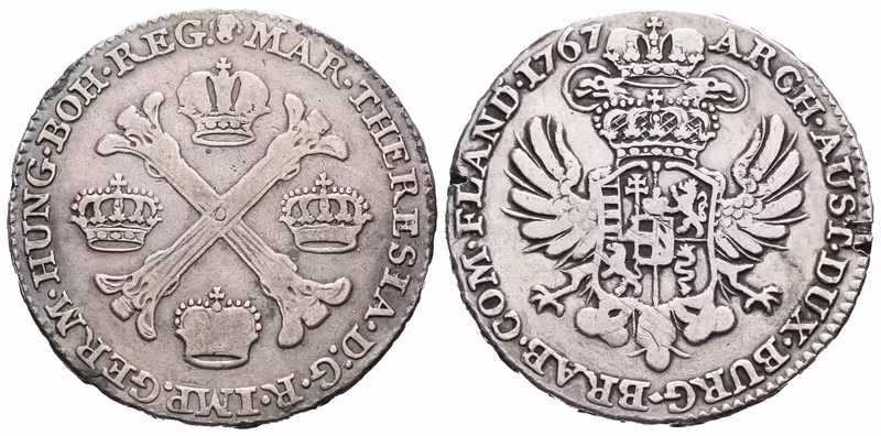 Marie Terezie, 1/2 Tolar křížový 1767, Brusel