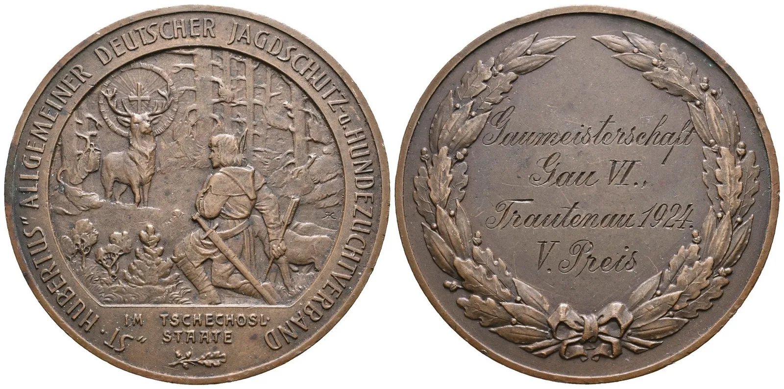 AE Medaile 1924 - Všeobecný německý svaz pro myslivost a chov — 1