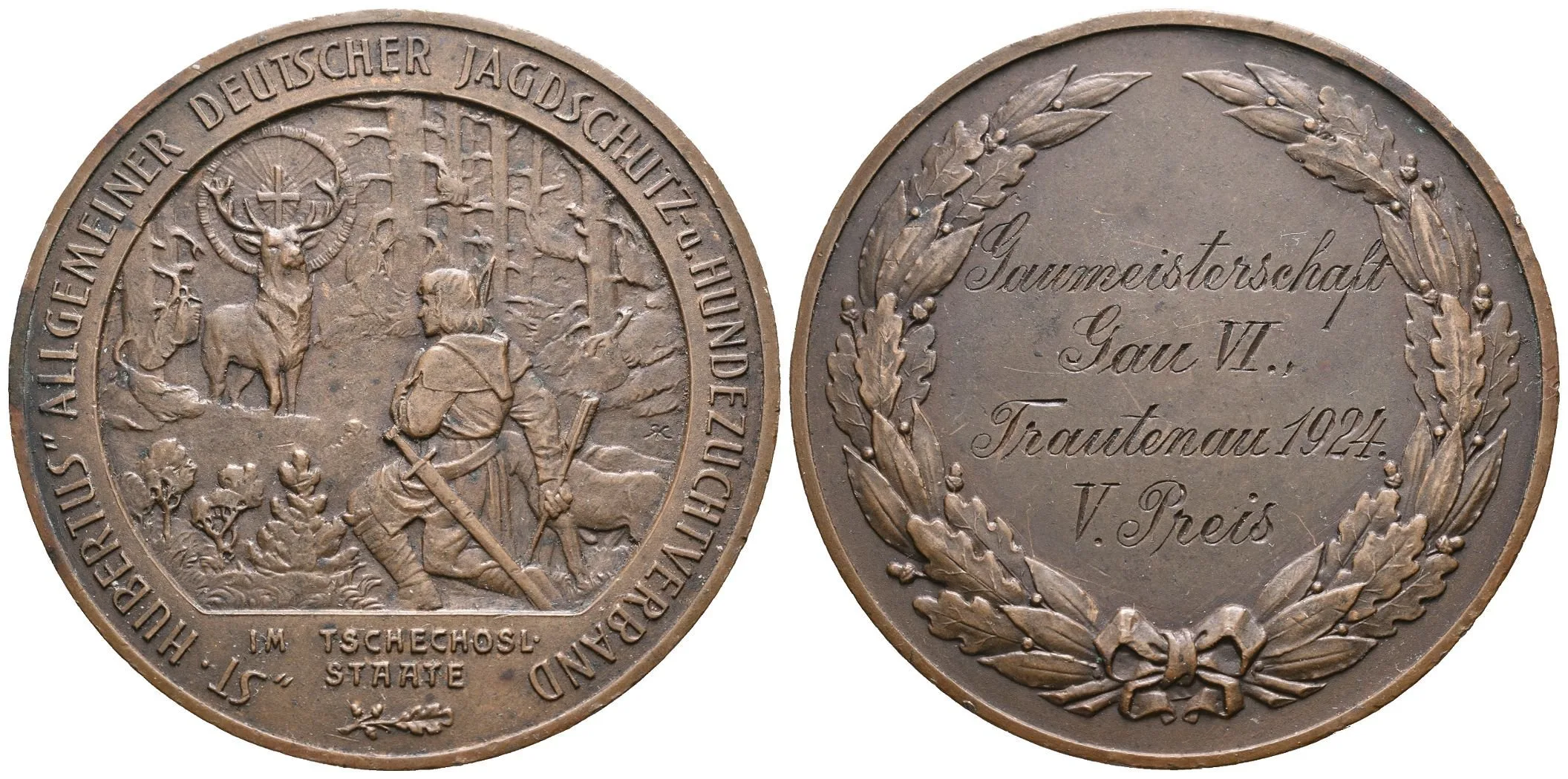 AE Medaile 1924 - Všeobecný německý svaz pro myslivost a chov — 1