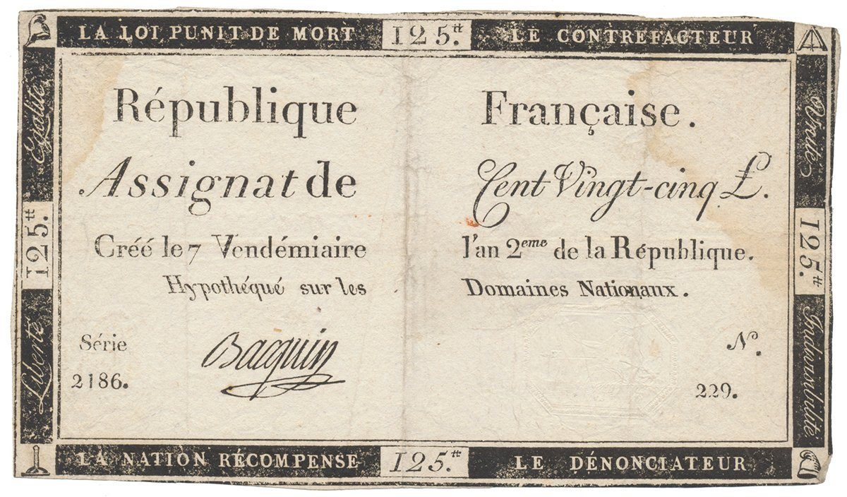 Francie, 125 Livres 1793, P.A74