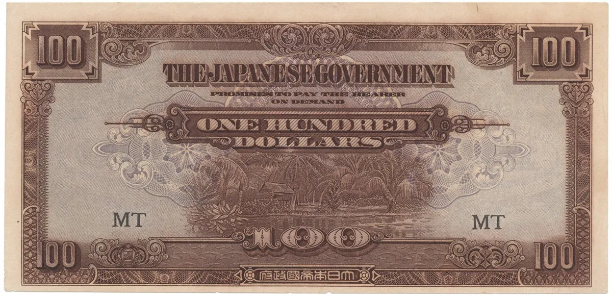 Malajsie - japonská okupace, 100 Dollars (1944), P.M8a