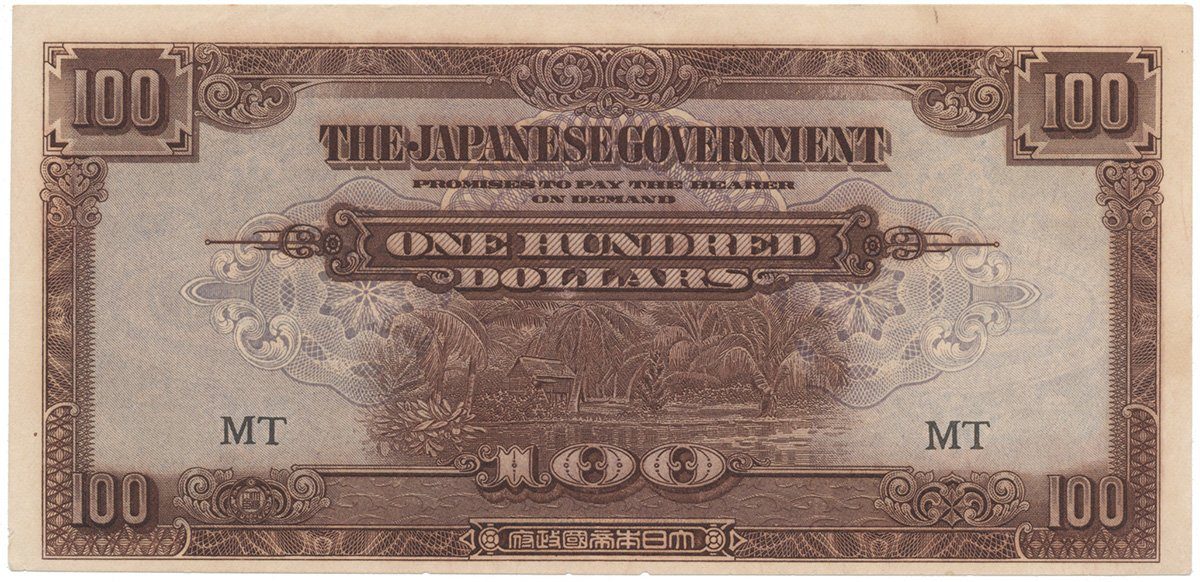 Malajsie - japonská okupace, 100 Dollars (1944), P.M8a
