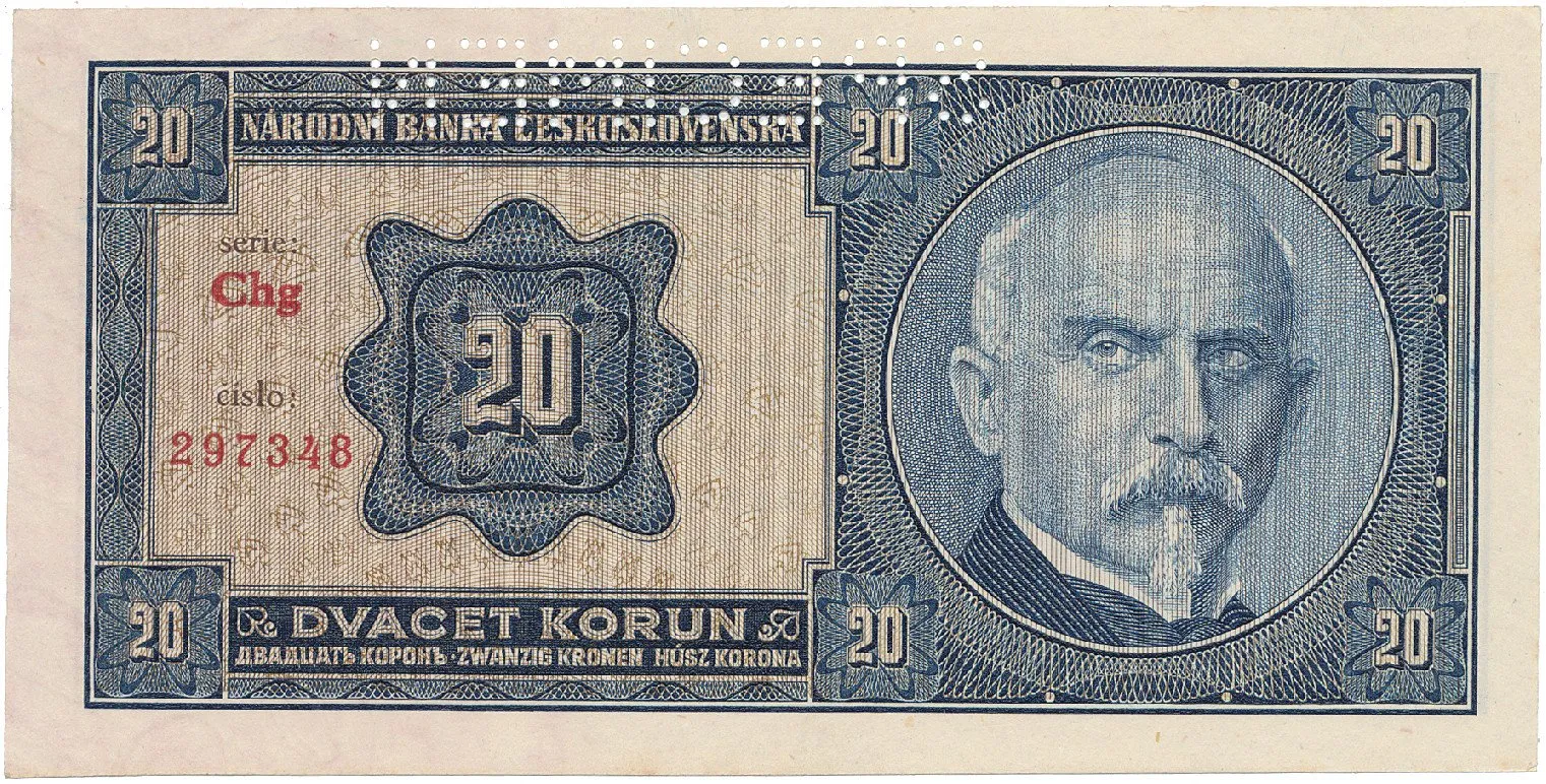 20 Koruna 1926, série Chg, SPECIMEN, Hej.21c2.S1