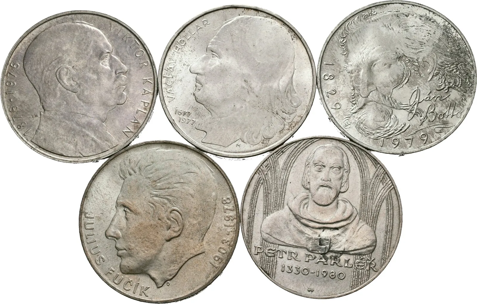 Soubor mincí 100 Kčs 1976 - Viktor Kaplan, 1977 - Hollar, — 1