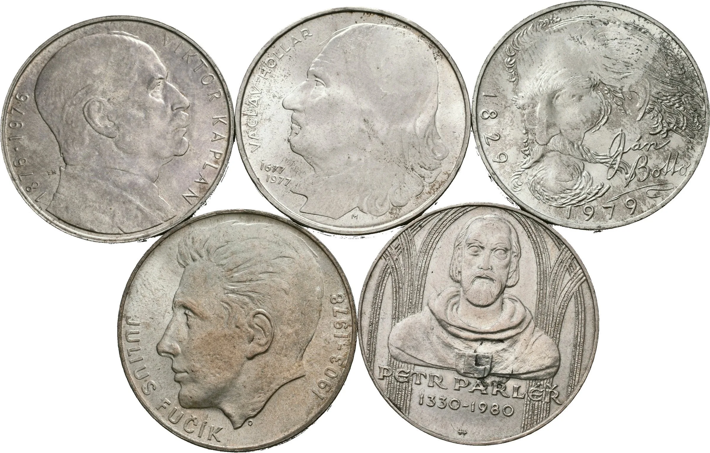 Soubor mincí 100 Kčs 1976 - Viktor Kaplan, 1977 - Hollar, — 1