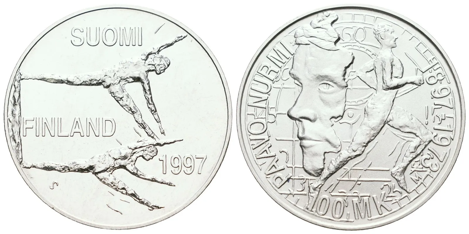 Finsko, 100 Markkaa 1997 - P. Nurmi