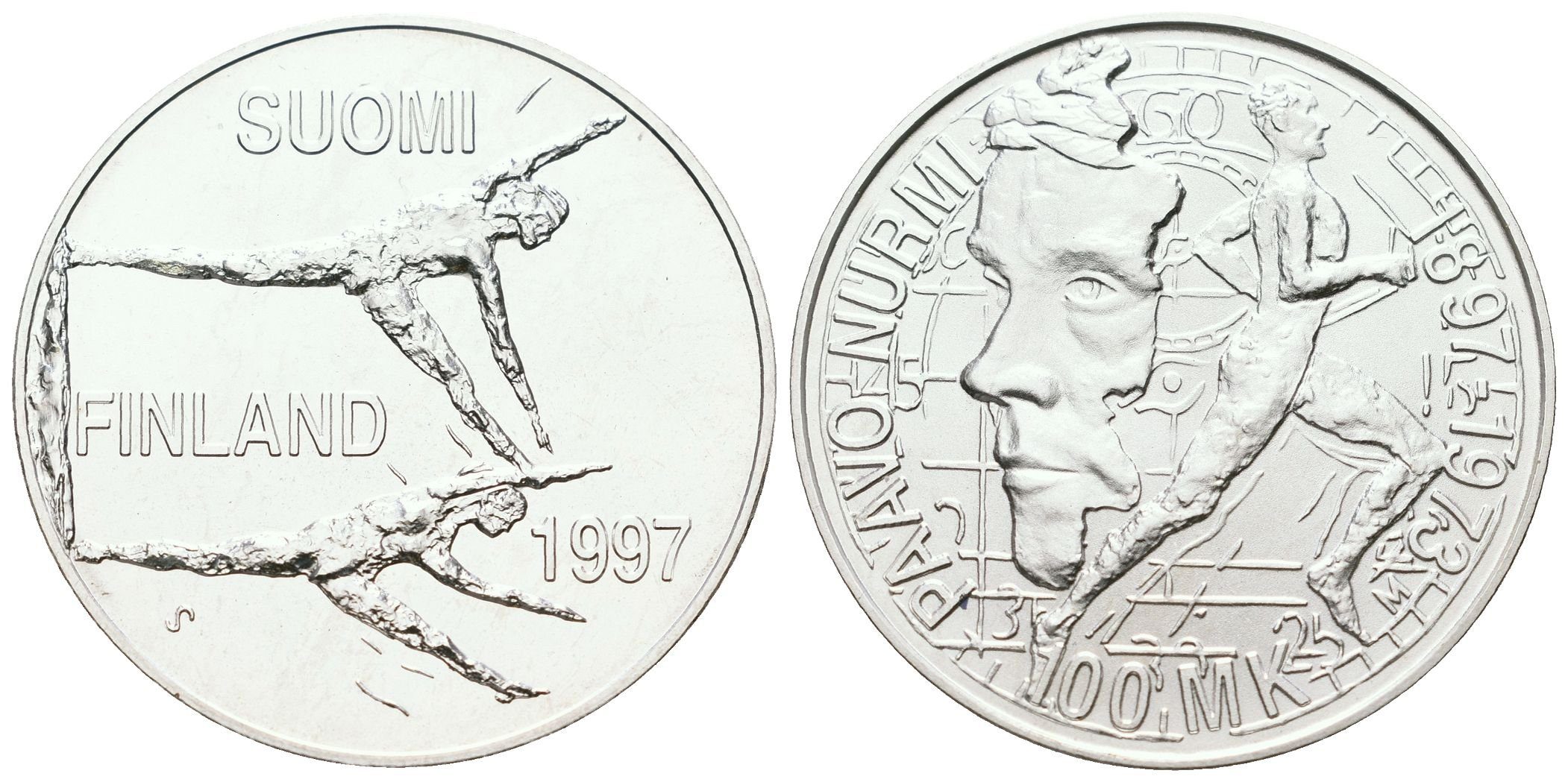 Finsko, 100 Markkaa 1997 - P. Nurmi
