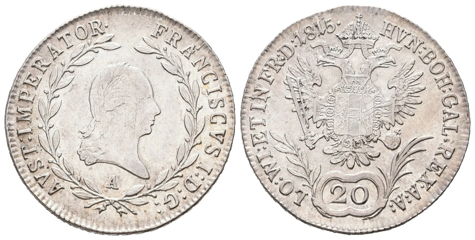 20 Krejcar 1815 A, pěkná zachovalost, patina, just. — 1