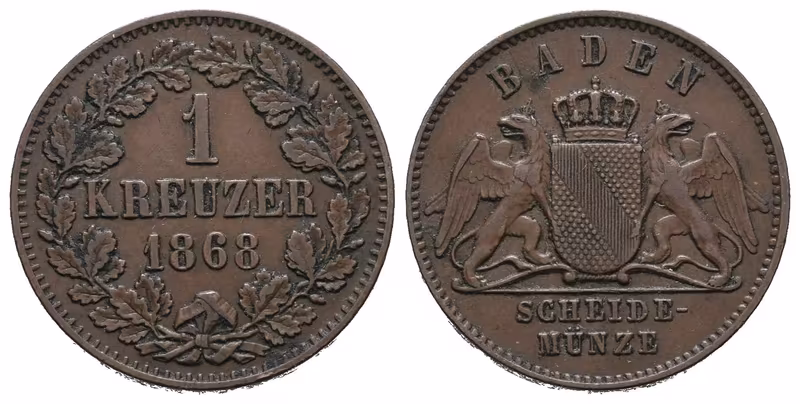 Baden, 1 Krejcar 1868
