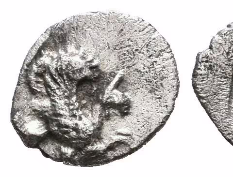 AR Tetartemorion, 475 - 465 př. Kr., Sedící Gryf zprava / Quadratum incusum, SNG Kayhan 600,