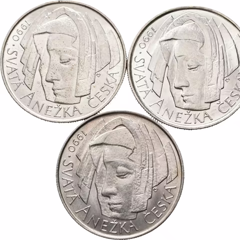 50 Kčs 1990 - Svatá Anežka, lesk_3 ks