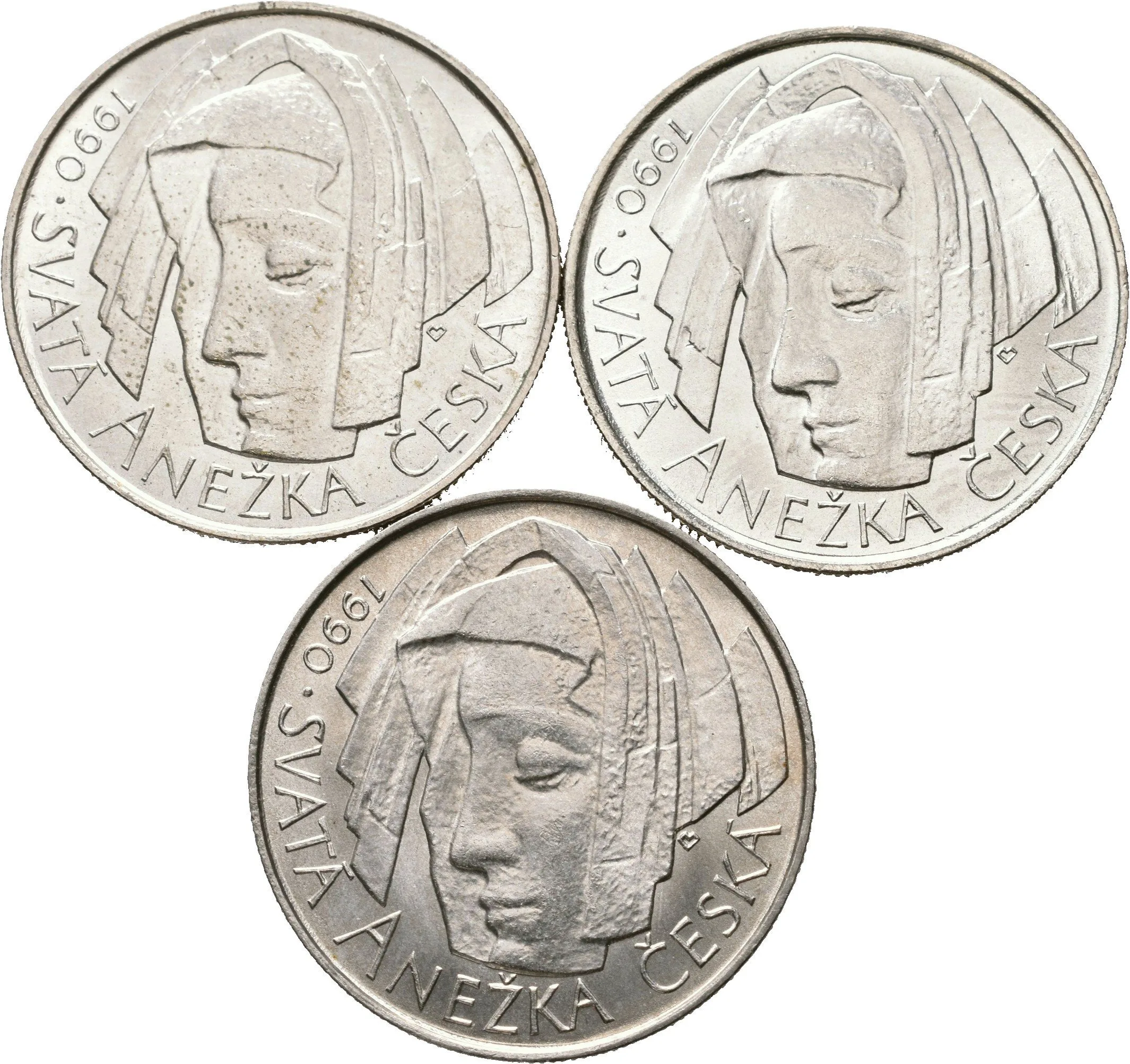 50 Kčs 1990 - Svatá Anežka, lesk_3 ks — 1